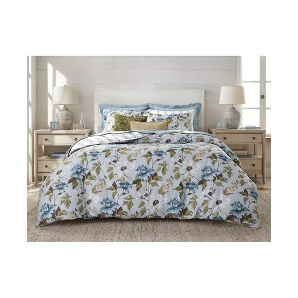 Charter Club Blue Floral Peony Comforter Set Queen $200 - Picture 1 of 6